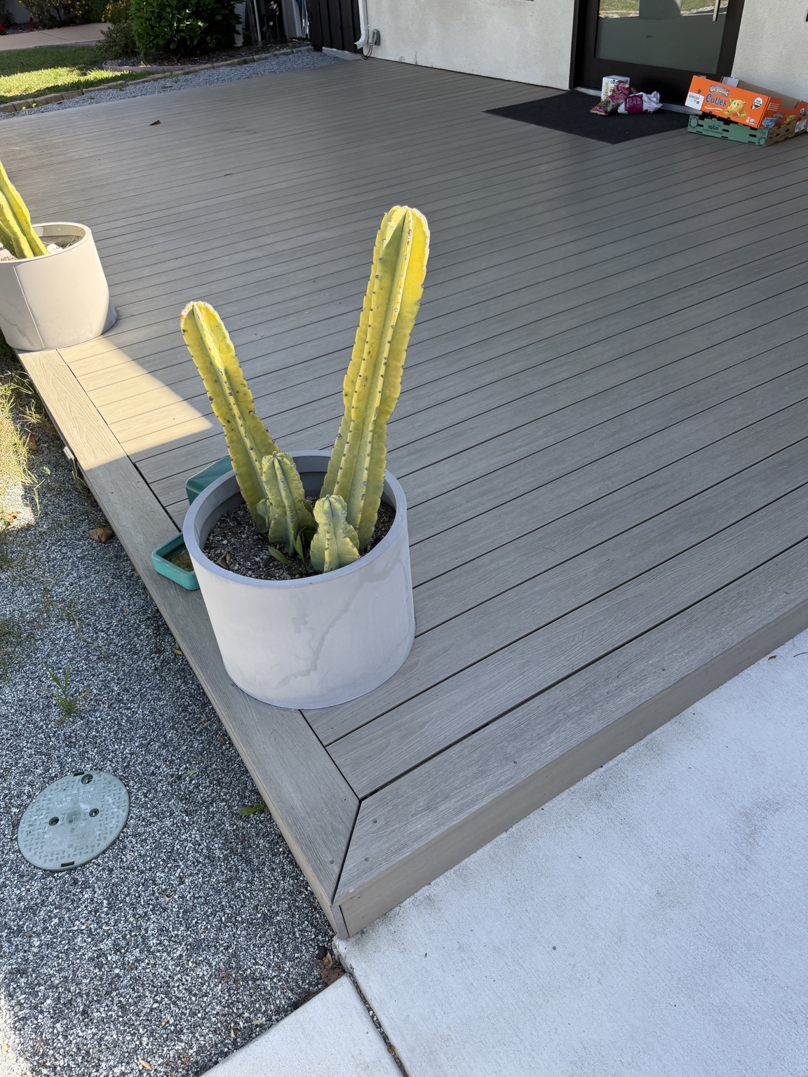 Finished gray composite deck